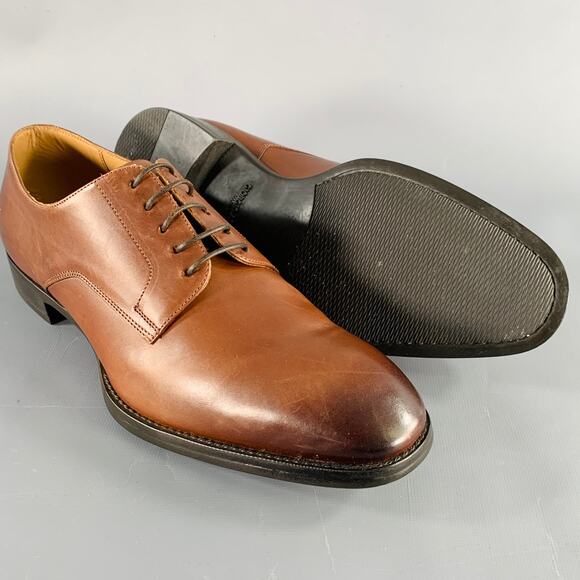GIORGIO ARMANI Size 7.5 Brown Leather Lace-Up Shoes main image 4